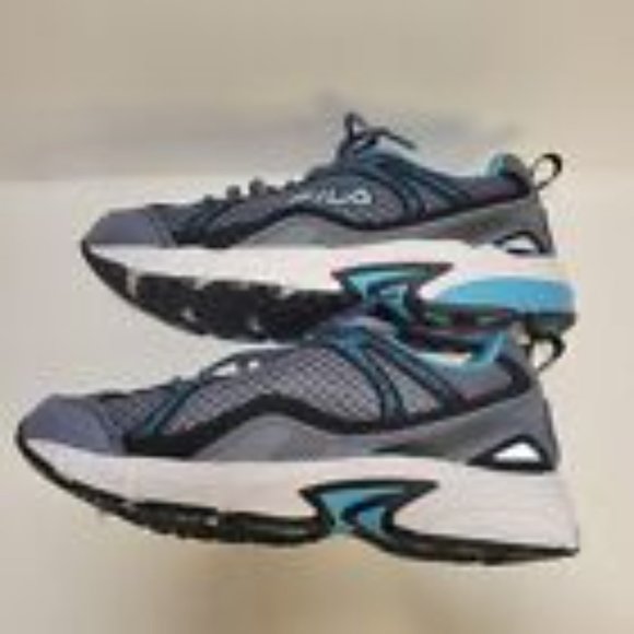 Fila Women Size 6 Gray and Turquoise Running Breathable Sneaker - Picture 4 of 8